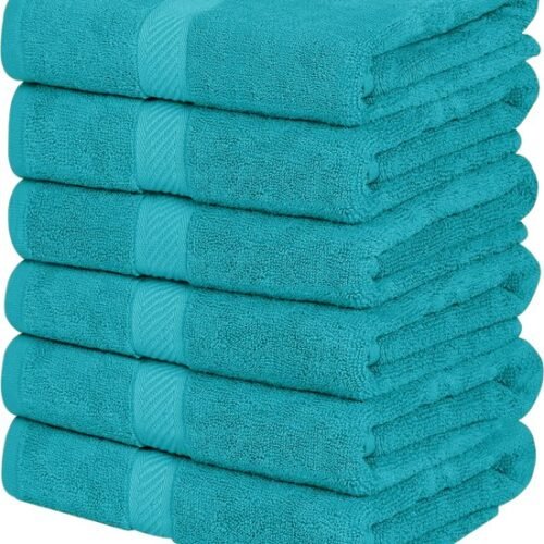 550x650-13.jpg Unyqoos® Set van 6 Luxe Zachte Katoenen Badhanddoeken met Ophanglussen voor Optimaal Comfort