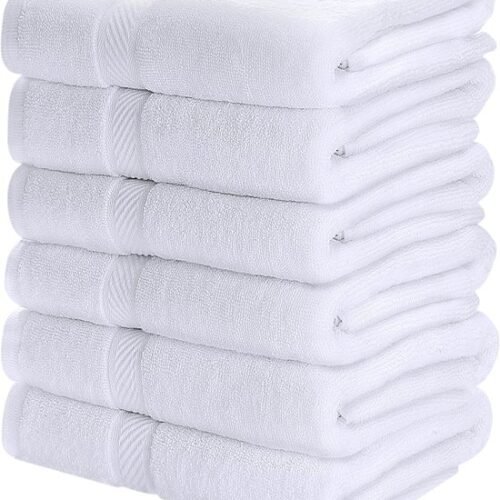 550x650-14.jpg Unyqoos® Set van 6 Luxe Douchehanddoeken - Zacht, Absorberend en 100% Katoen voor Optimaal Comfort