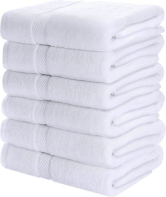 Unyqoos® Set van 6 Luxe Douchehanddoeken - Zacht, Absorberend en 100% Katoen voor Optimaal Comfort
