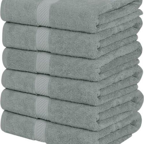 550x650-16.jpg Unyqoos® Zesdelige Set Luxe Katoenen Badhanddoeken met Ophanglussen voor Optimale Comfort en Absorptie