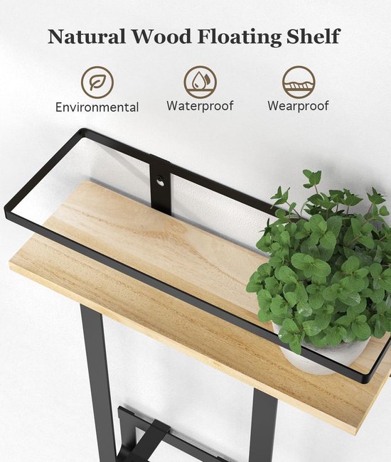 Unyqoos ® Stijlvolle Wandgemonteerde Handdoekhouder met Houten Accenten en Extra Opslag