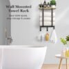 Unyqoos ® Stijlvolle Wandgemonteerde Handdoekhouder met Houten Accenten en Extra Opslag