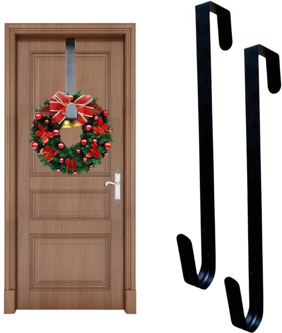Unyqoos® Metalen deurhaken voor kransen en decoratie zonder boren, set van 2