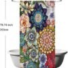 Unyqoos® Decoratief Douchegordijn met Levende Bloemmotieven in Diverse Kleuren en Maten, Schimmelbestendig en Waterafstotend