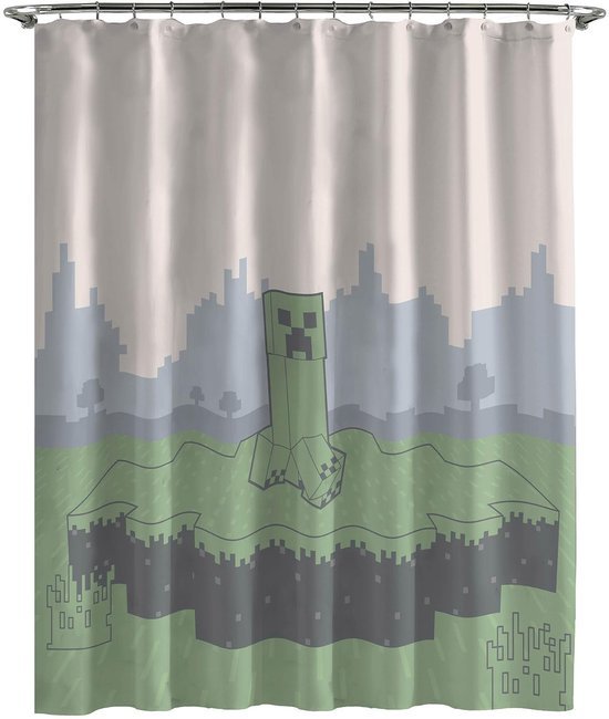 Unyqoos® Gaming Avontuur Douchegordijn voor Badkamerdecoratie met Videospel Thema, 178 x 182 cm