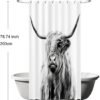 Unyqoos® Stijlvol Douchegordijn met Schotse Ruit, Zwart-Wit Design, 120 x 200 cm, Waterafstotend en Wasbaar