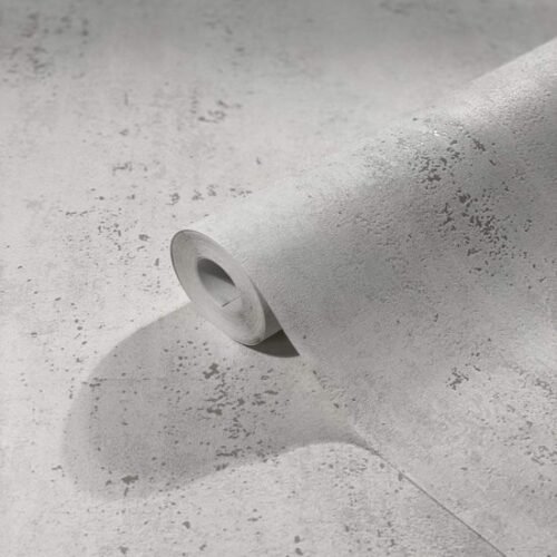 550x652-7.jpg Unyqoos® Stijlvol vliesbehang met betonlook in metallic wit en zilver tinten