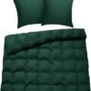 Unyqoos® Luxe donkergroene katoenen beddengoedset met ritssluiting en kussenslopen