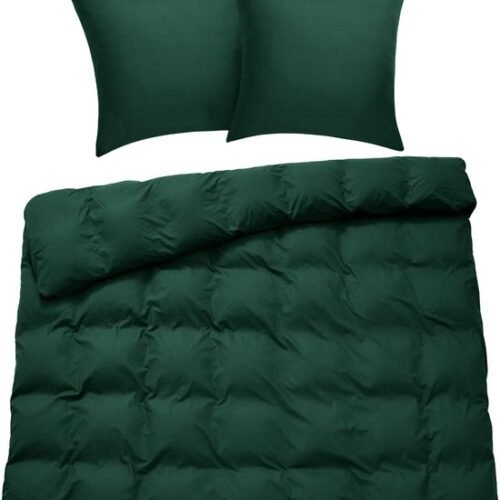 Unyqoos® Luxe donkergroene katoenen beddengoedset met ritssluiting en kussenslopen