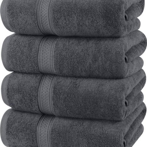 Unyqoos® Luxueuze Set van 4 Zachte Badhanddoeken van Hoogwaardig Katoen 600 g/m² voor Optimaal Comfort