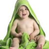 Unyqoos ® Groene Baby Handdoek met Capuchon, 100x100 cm, Zacht en Absorberend Katoen
