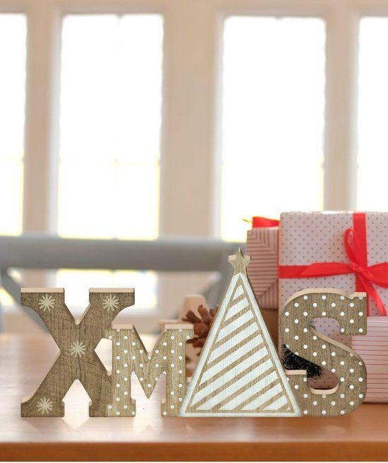 Unyqoos® Houten kerstdecoratie met kerstboomontwerp voor interieur en tafel