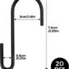 550x655-5.jpg Unyqoos® Set van 20 veelzijdige zwarte S-haken van roestvrij staal voor thuisgebruik