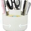 Unyqoos® Draaibare witte bureau-organizer met vijf ruime vakken voor pennen en meer Unyqoos® Draaibare witte bureau-organizer met vijf ruime vakken voor pennen en meer