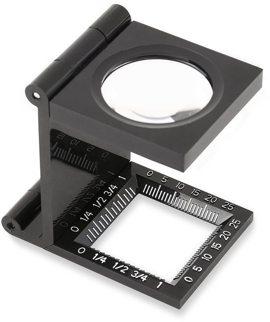 Unyqoos® Compact inklapbaar vergrootglas met meetschaal voor nauwkeurige metingen