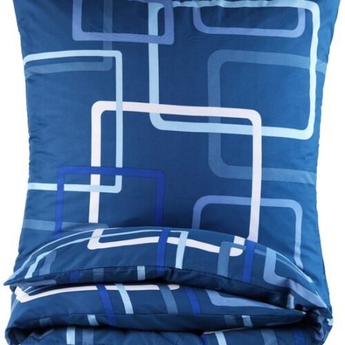 Unyqoos® 2-delige microvezel beddengoedset in blauw voor eenpersoonsbed met ritssluiting