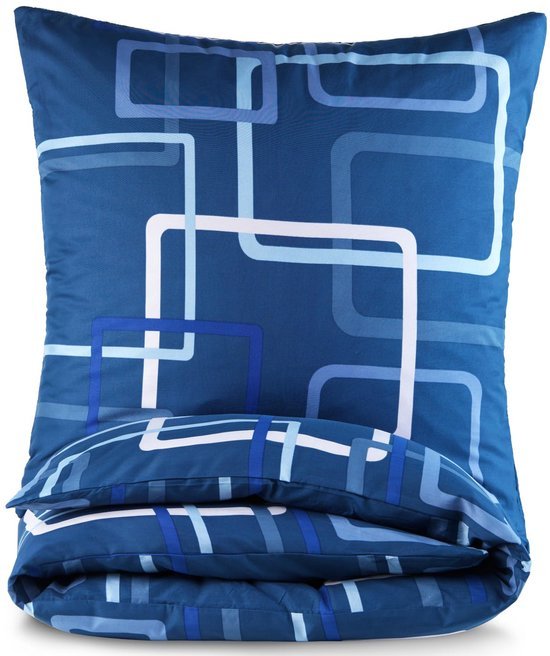 Unyqoos® 2-delige microvezel beddengoedset in blauw voor eenpersoonsbed met ritssluiting