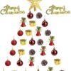 Unyqoos® Complete set van 33 mini-kerstballen in rood en goud voor feestelijke decoratie