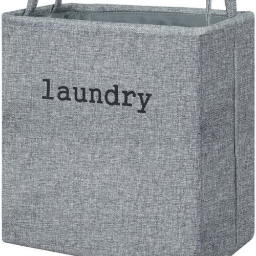 Unyqoos ® Opvouwbare Stoffen Wasmand met Handvatten voor Diverse Ruimtes in Huis, 35 Liter Capaciteit, Grijs