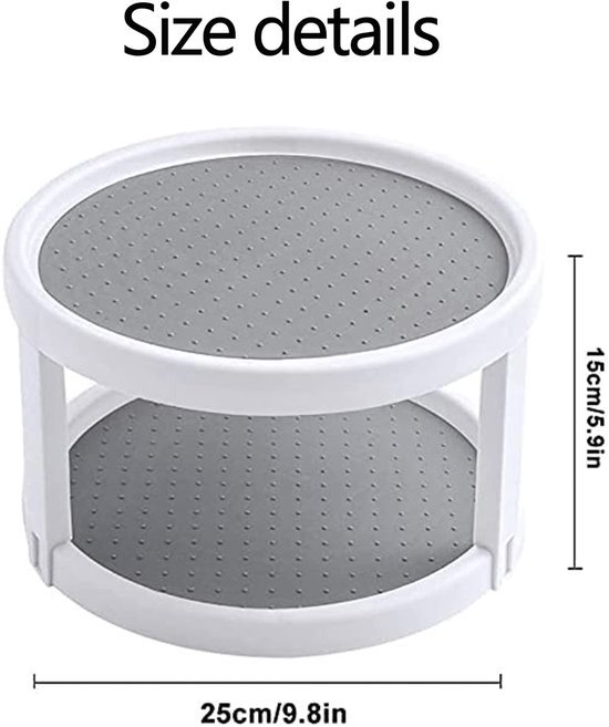 Unyqoos® Dubbeldeks draaiplateau voor keuken en badkamer met veelzijdige opbergruimte