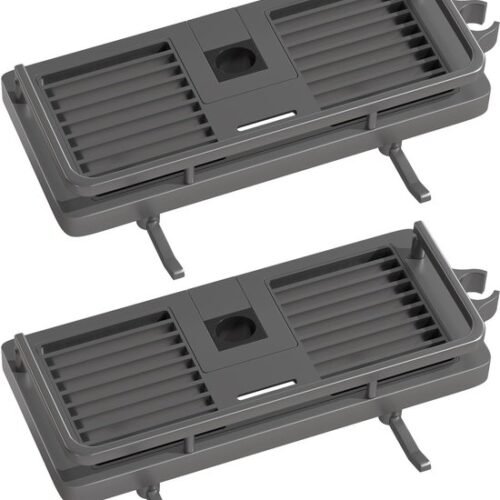 Unyqoos® Grijs hangend douche-opbergsysteem met verstelbare planken en haken