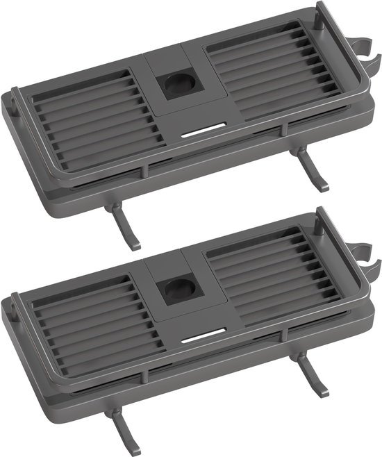 Unyqoos® Grijs hangend douche-opbergsysteem met verstelbare planken en haken