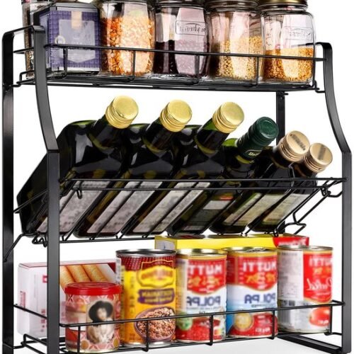 Unyqoos® Kruidenrek met 3 Niveaus en Multifunctionele Opbergmogelijkheden voor Keuken en Badkamer