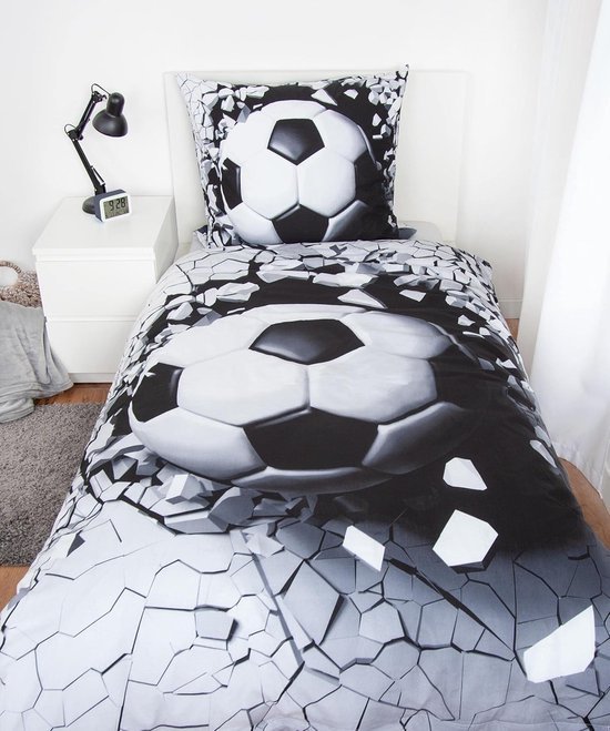 Unyqoos ® Beddengoedset met 3D Voetbalontwerp en Omkeerbare Stijl voor Sportliefhebbers