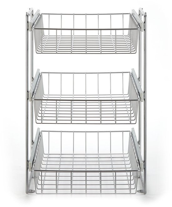Unyqoos® Uitschuifbaar mandensysteem met drie lagen voor kasten van 40 cm breed
