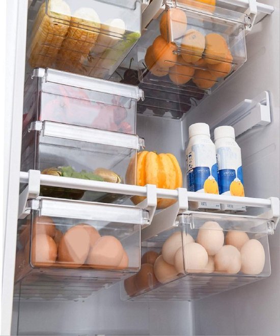 550x660-60.jpg Unyqoos® Transparante en Stapelbare Koelkastorganizer voor Optimaal Keukenbeheer