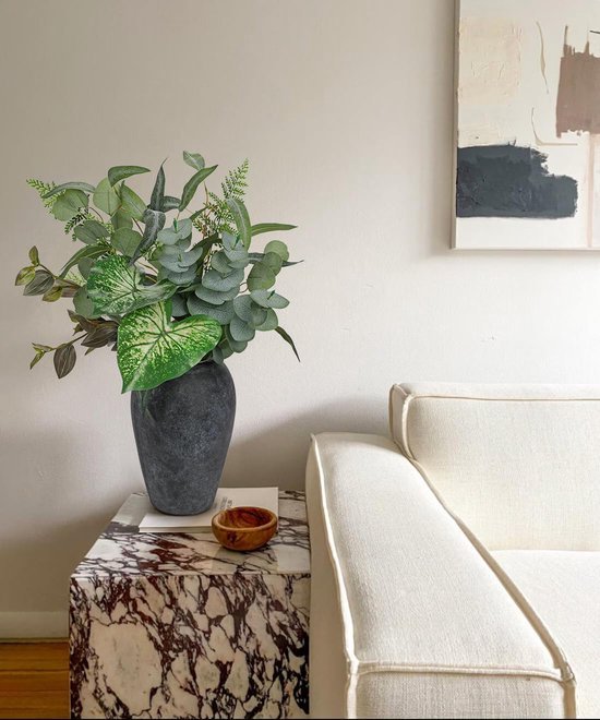 Unyqoos® Decoratieve kunsttakken met eucalyptus en anthurium voor elk interieur