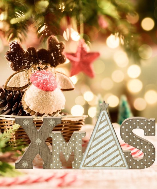 Unyqoos® Houten kerstdecoratie met kerstboomontwerp voor interieur en tafel