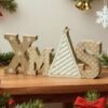 Unyqoos® Houten kerstdecoratie met kerstboomontwerp voor interieur en tafel