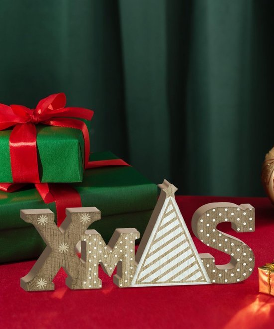 Unyqoos® Houten kerstdecoratie met kerstboomontwerp voor interieur en tafel