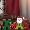 Unyqoos® Houten Kerstdecoratie met XMAS Letters en Santa Claus voor Binnengebruik