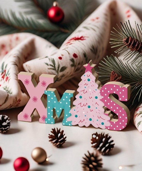 Unyqoos® Decoratief houten bord met kerstboom motief voor sfeervolle kerstdecoratie