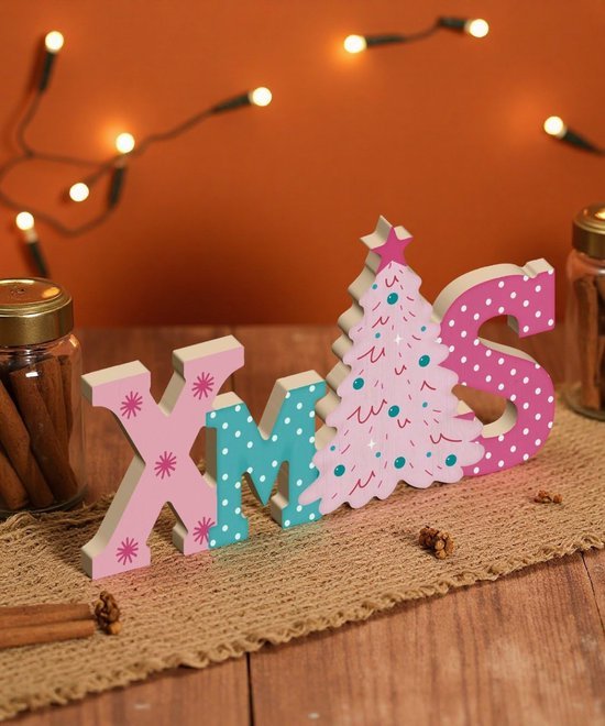 Unyqoos® Decoratief houten bord met kerstboom motief voor sfeervolle kerstdecoratie