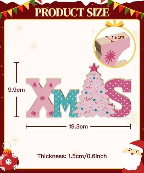 Unyqoos® Decoratief houten bord met kerstboom motief voor sfeervolle kerstdecoratie
