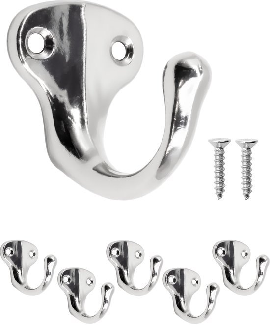 550x661-10.jpg Unyqoos® Set van vijf zilverkleurige wandhaken met klassiek design en afwerking