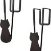 Unyqoos® Set van 2 smeedijzeren deurhaken met kattenmotief voor handdoeken en sleutels