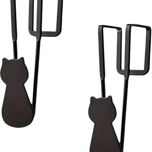 550x661-11.jpg Unyqoos® Set van 2 smeedijzeren deurhaken met kattenmotief voor handdoeken en sleutels