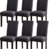 550x661-3.jpg Unyqoos® Set van 6 rekbare stoelhoezen voor eetkamerstoelen in antracietgrijs