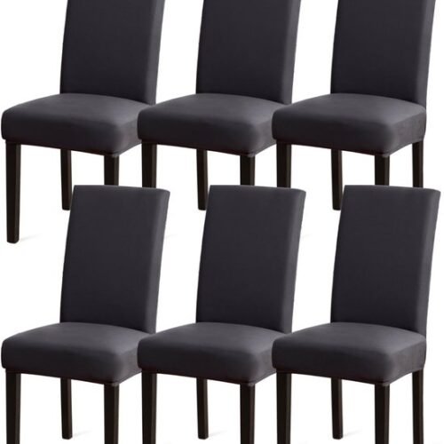 550x661-3.jpg Unyqoos® Set van 6 rekbare stoelhoezen voor eetkamerstoelen in antracietgrijs