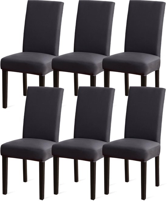 550x661-3.jpg Unyqoos® Set van 6 rekbare stoelhoezen voor eetkamerstoelen in antracietgrijs