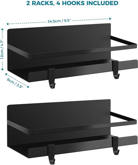 Unyqoos® Multifunctioneel Magnetisch Keukenrek met Haken voor Optimaal Opbergen en Organiseren van Spullen