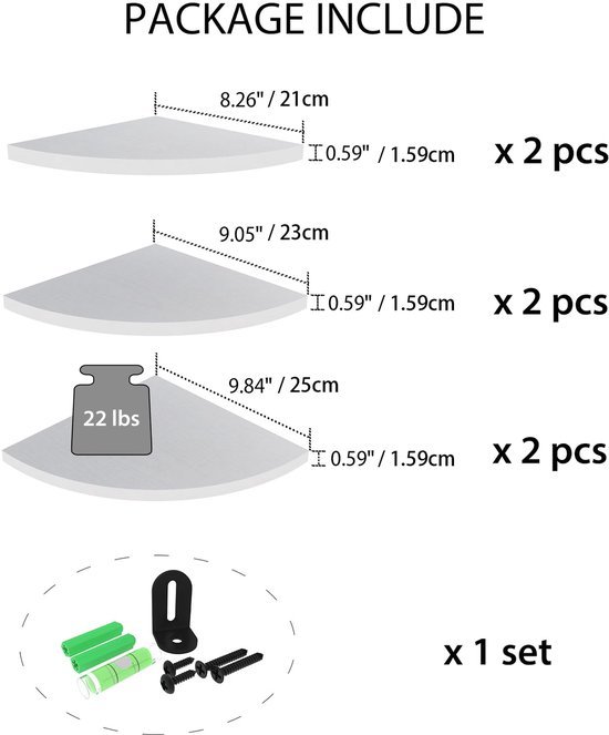 550x663-19.jpg Unyqoos® Set van 6 multifunctionele hoekplanken voor elke ruimte in huis