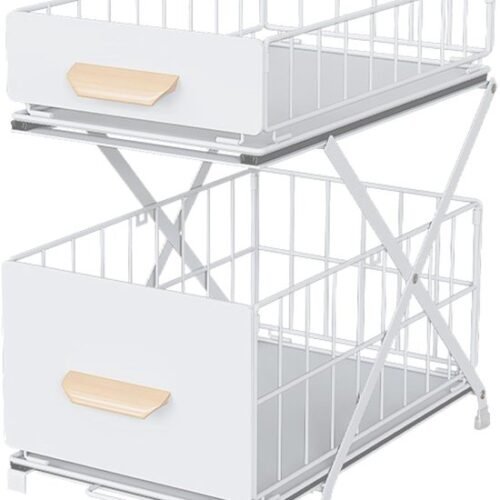 550x663-24.jpg Unyqoos® Uittrekbaar keukenrek met twee lagen voor kruiden en flessen opslag