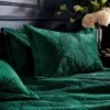Unyqoos® Luxe smaragdgroene dekbedovertrekset met fluweel en katoenen achterkant