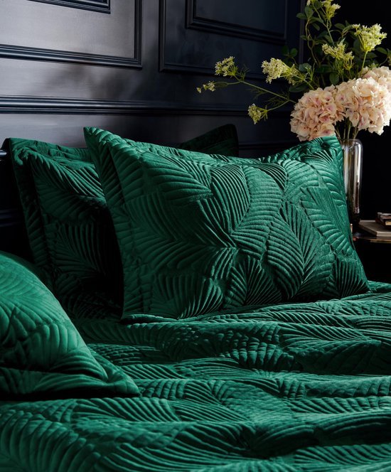 Unyqoos® Luxe smaragdgroene dekbedovertrekset met fluweel en katoenen achterkant