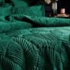 Unyqoos® Luxe smaragdgroene dekbedovertrekset met fluweel en katoenen achterkant